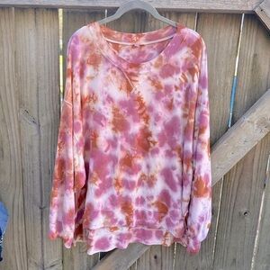 JoyLab Tie-Dye Sweater in Pink and Orange